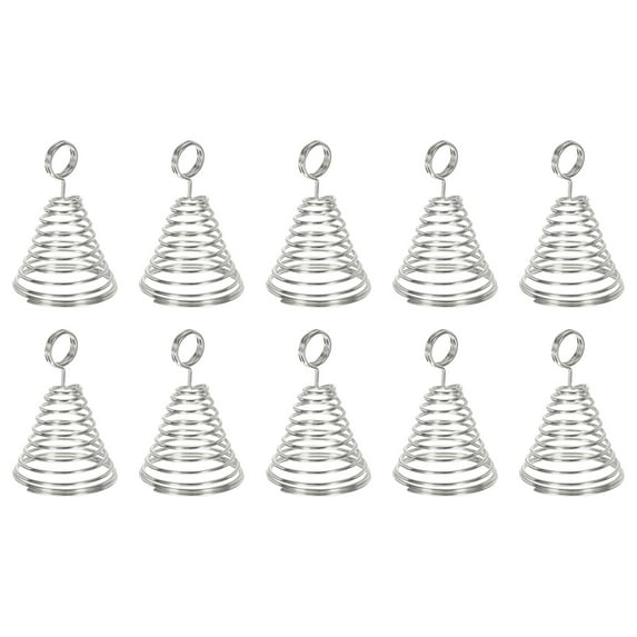 Uxcell Place Card Holder 10pcs Memo Clip Holder Stand Table Number Holders Round Ring Shape, Silver 10pcs