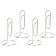 thumbnail image 1 of Uxcell Place Card Holder 4pcs Memo Clip Holder Stand Table Number Holders Paper Clip Shape, Silver 4pcs, 1 of 5