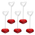thumbnail image 1 of Uxcell Place Card Holder, 5 Pack Memo Clip Holder Stand with Heart Clasp Table Number Holders Heart Shape, Red, 1 of 5