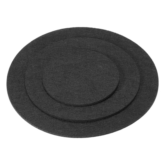 Uxcell Plant Coasters, 6 Pack Round Felt Flowerpot Drip Pad Mat, Black (4", 6", 8")