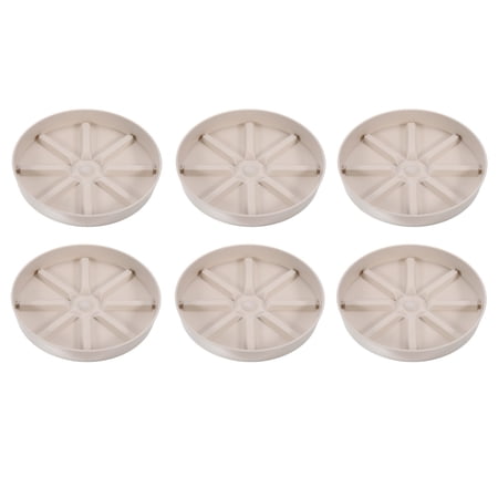 Uxcell Plant Pot Saucers 6 Inch, 6 Pack Plastic Round Plant Pot Flower Drip Tray, White