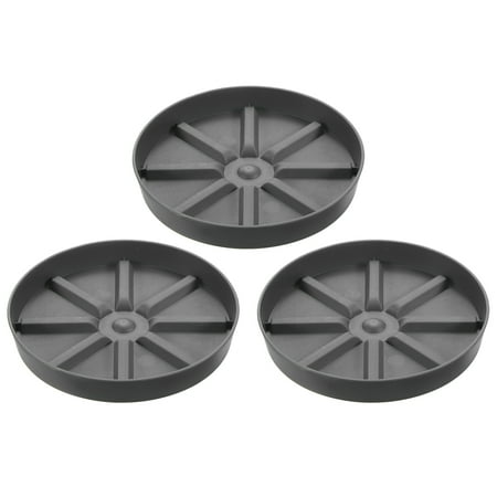 Uxcell Plant Pot Saucers 7.5 Inch, 3 Pack Plastic Round Plant Pot Flower Drip Tray, Gray