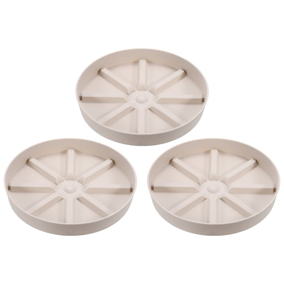Uxcell Plant Pot Saucers 7.5 Inch, 3 Pack Plastic Round Plant Pot Flower Drip Tray, White