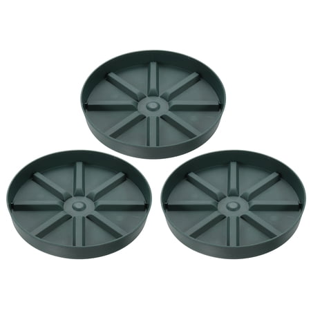 Uxcell Plant Pot Saucers 9 Inch, 3 Pack Plastic Round Plant Pot Flower Drip Tray, Green