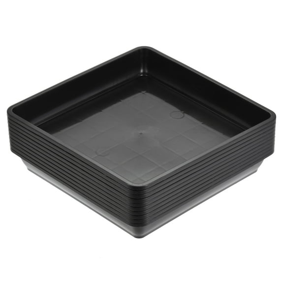 Uxcell Plant Pot Saucers Plastic Square Flower Drip Trays 10pcs Black 6"