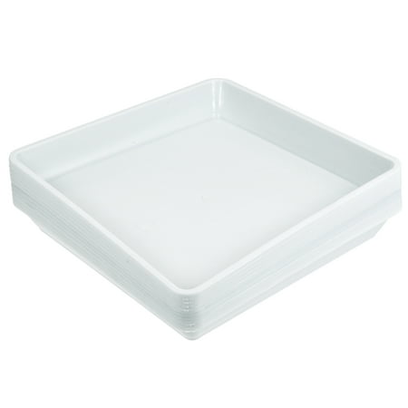 Uxcell Plant Pot Saucers Plastic Square Flower Drip Trays 10pcs White 7"