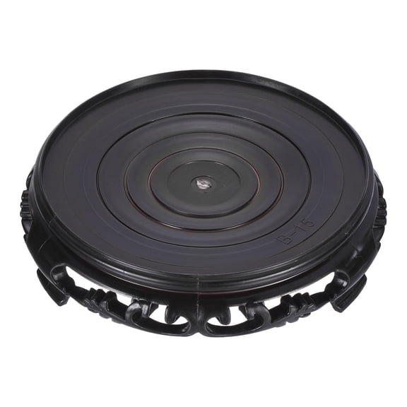 Uxcell Planter Display Stand, 5.9" Dia Imitation Wood Style Round Bonsai Base Home Decor Display, Black