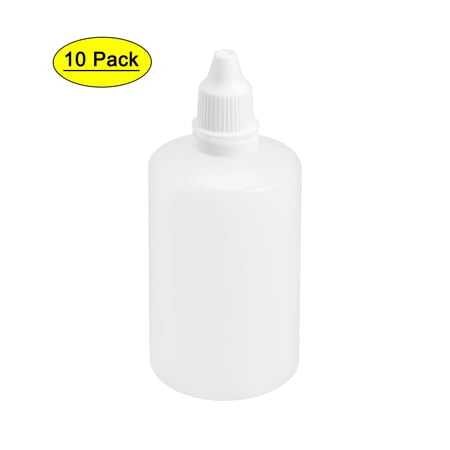 Uxcell Plastic 100ml/3.4 oz Small Mouth Drop Bottle, 10 Pack