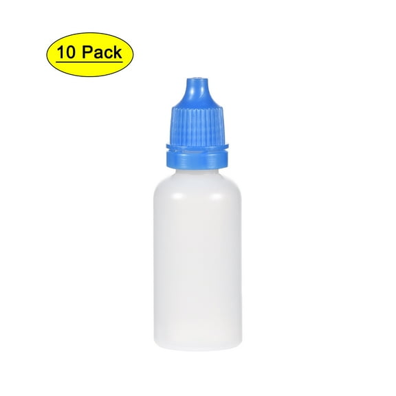 Uxcell Plastic 15ml/0.5 oz Small Mouth Drop Bottle Blue, 10 Pack