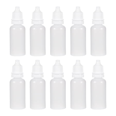 Uxcell Plastic 15ml/0.5 oz Small Mouth Drop Bottle White, 20 Pack