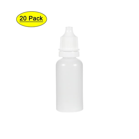 Uxcell Plastic 15ml/0.5 oz Small Mouth Drop Bottle White, 20 Pack