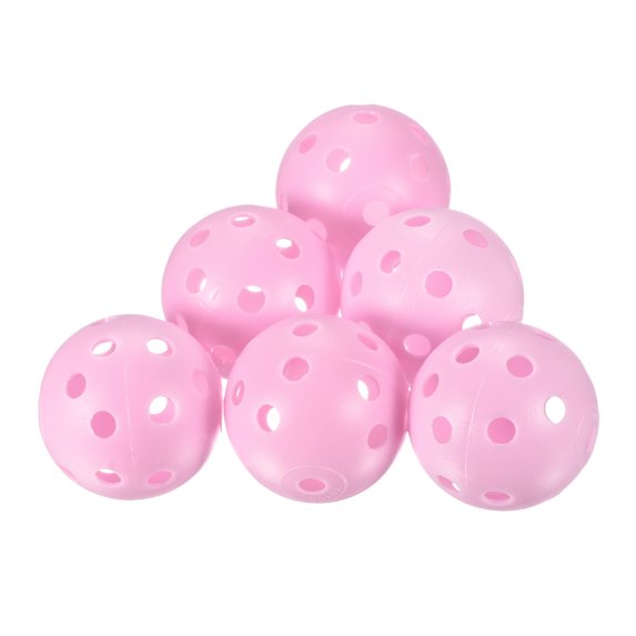 Uxcell Plastic 41mm Air Flow Hollow Training Golf Practice Ball with Holes Pink 12 Pcs