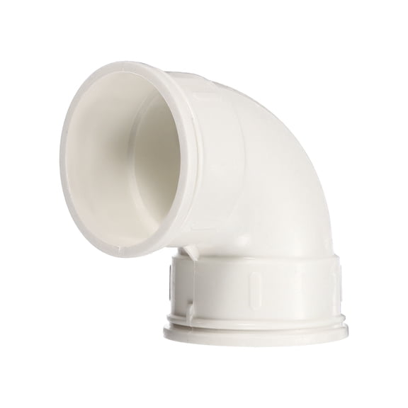 Uxcell Plastic 90 Degree Elbow (2" / 50mm ID, White) - Round Plastic Duct Coupler Pipe Connector Coupling Adapter Fitting, Fits Air Ventilation Exhaust Drain Waste Vent DWV Systems