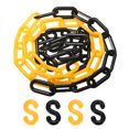thumbnail image 1 of Uxcell Plastic Barriers Chain, 5Ft Length Black Yellow Plastic Waterproof Safety Chain Link with S-Shaped Buckle Caution Barriers Link, 1 of 7