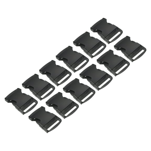 Uxcell Plastic Buckles 12 Pack Quick Side Release Clips Black 39mm