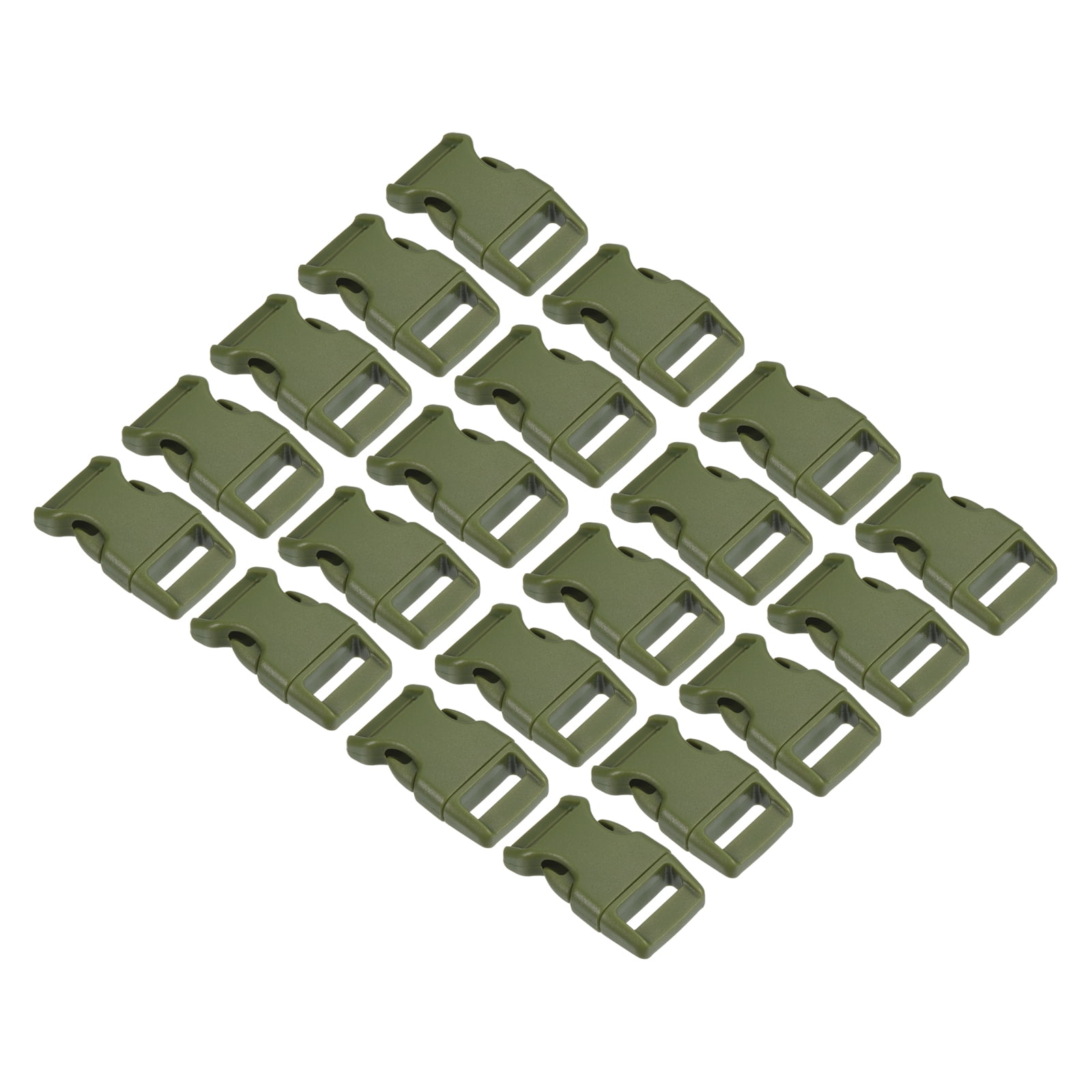 Uxcell Plastic Buckles 20 Pack Quick Side Release Clips Olive 16mm