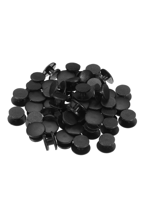 Plastic Button Charm, 10 x 8mm Dia Button Accessories, Black 250 Pack