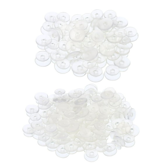 Uxcell Plastic Button Charm, Combo Size Button Accessories Backs Charm, Clear 100 Pack