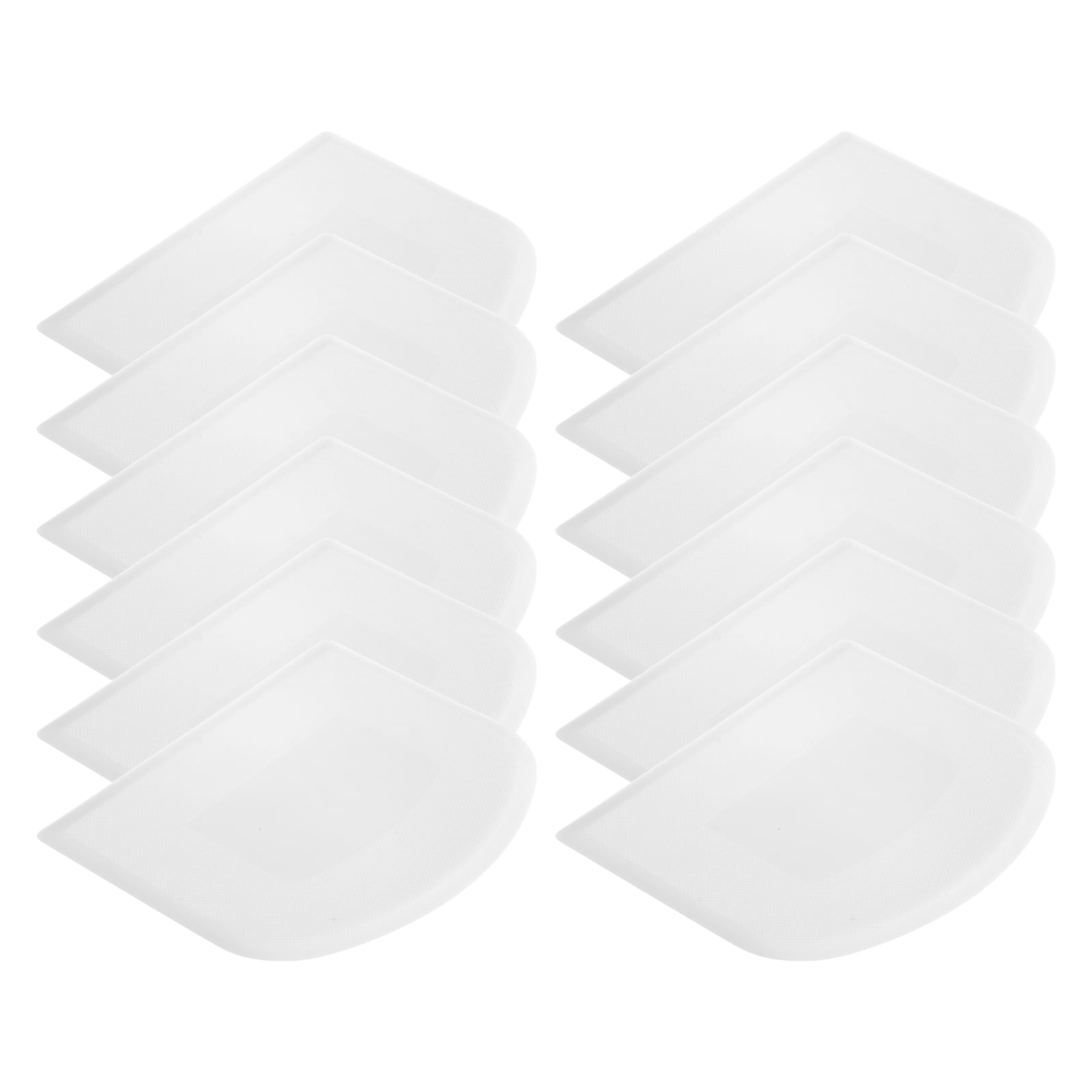 White Flexible Plastic Kitchen Dough Scraper Set, 12 Pieces