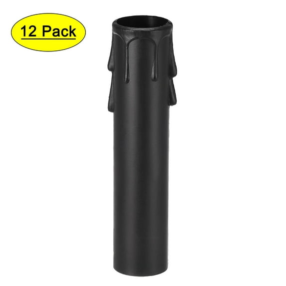 Uxcell Plastic Candle Socket Covers Sleeves for Chandelier Black 22x105mm