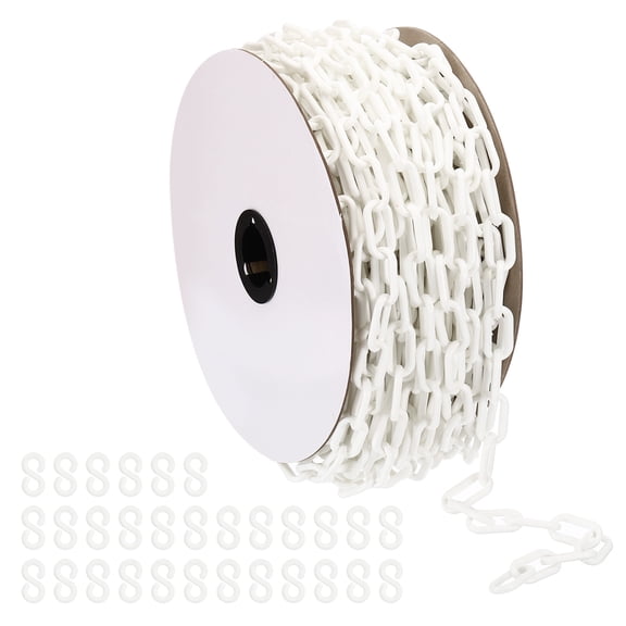 Uxcell Plastic Chain,150 FEET Safety Barrier Chain for Crowd, 1/4inch(6mm) White