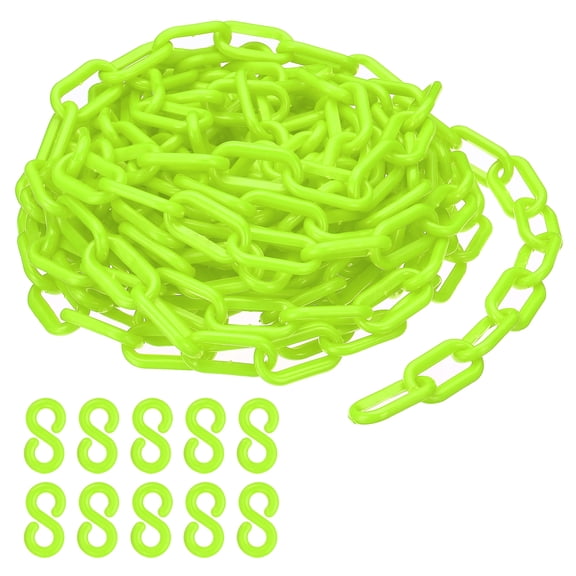Uxcell Plastic Chain,25 FEET Safety Barrier Chain for Crowd Control, 1/4inch(6mm) Green