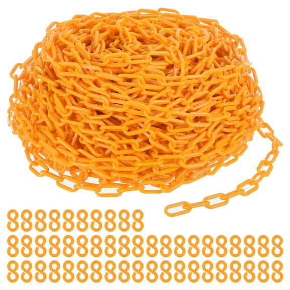 Uxcell Plastic Chain Links, 197 Foot Safety Chains, Yellow Plastic Chains for Barriers