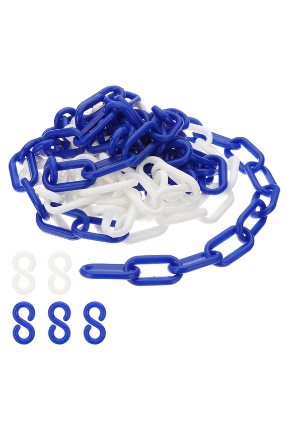 Plastic Chain Links 10ft Safety Chains Chains Barriers 0.24" Blue White