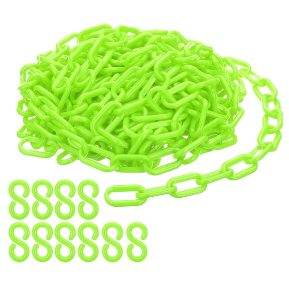 Uxcell Plastic Chain Link, 30ft Safety Chains, Green Chains Barriers, 6mm