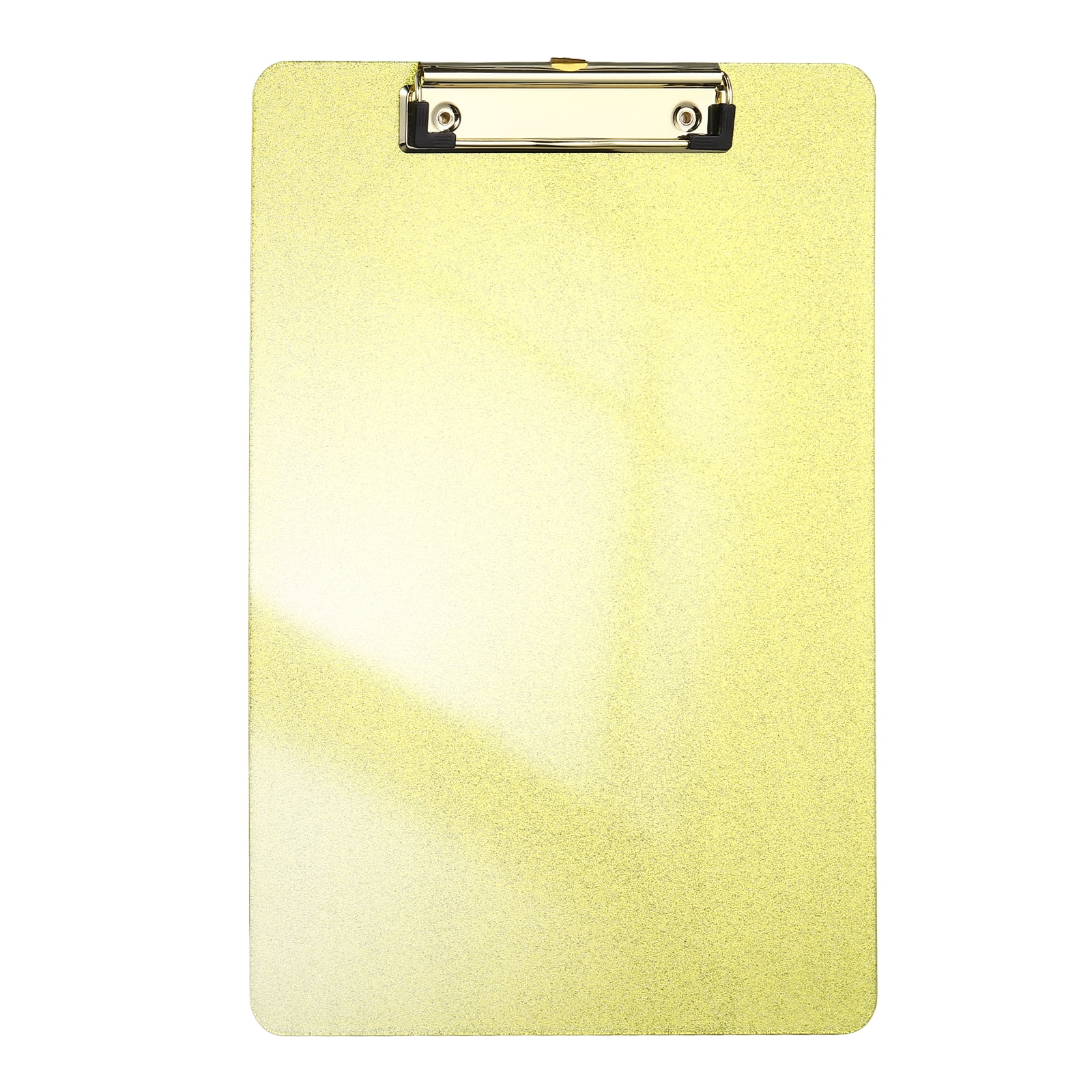 Uxcell Plastic Clip Boards, A4 Size Glitter Gold Tone Stylish Clip Boards Glitter Design Cute Clipboards Office Supplies for Restaurant Shop Store Note Memo Card Sign Holder