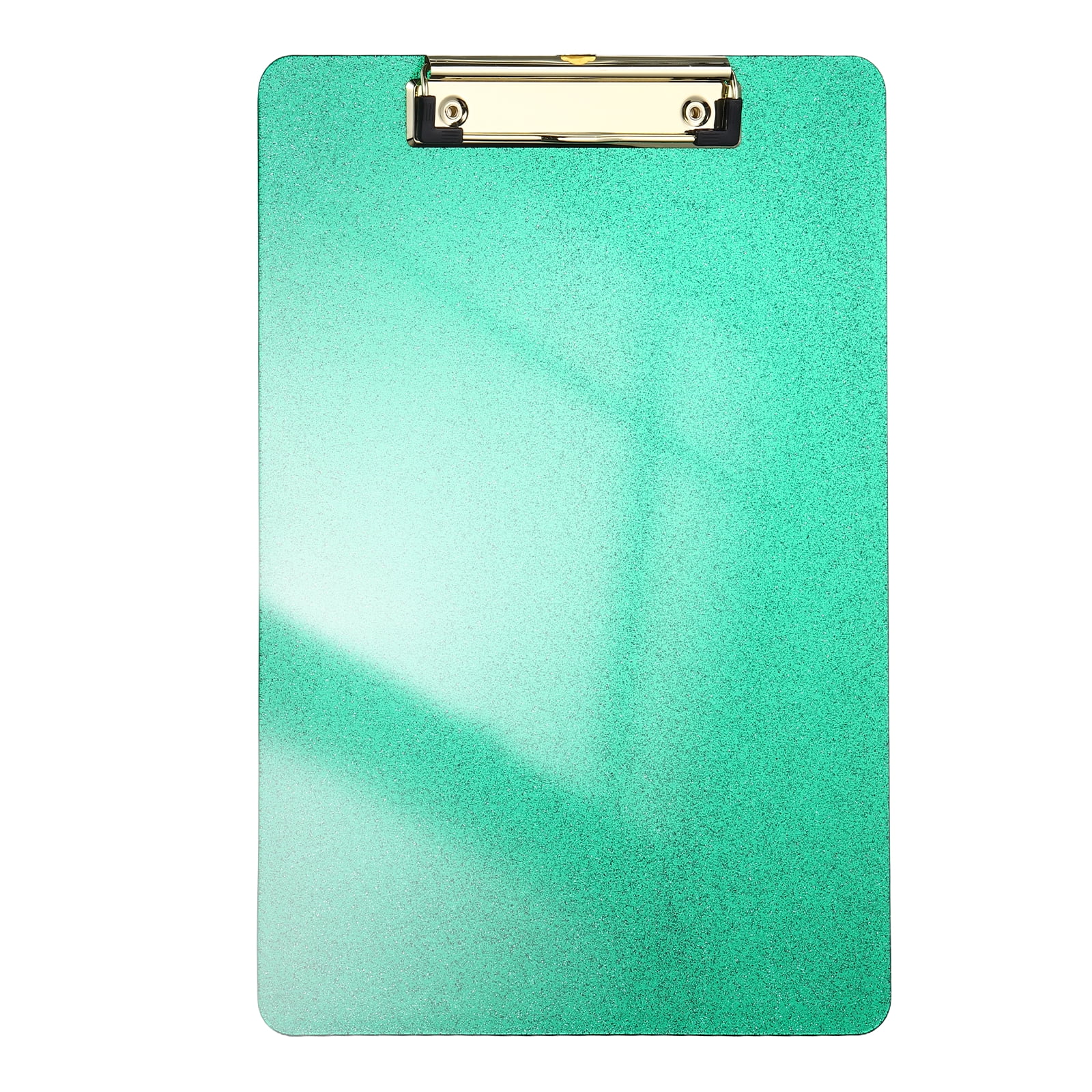 Uxcell Plastic Clip Boards, A4 Size Glitter Green Stylish Clip Boards Glitter Design Cute Clipboards Office Supplies for Restaurant Shop Store Note Memo Card Sign Holder