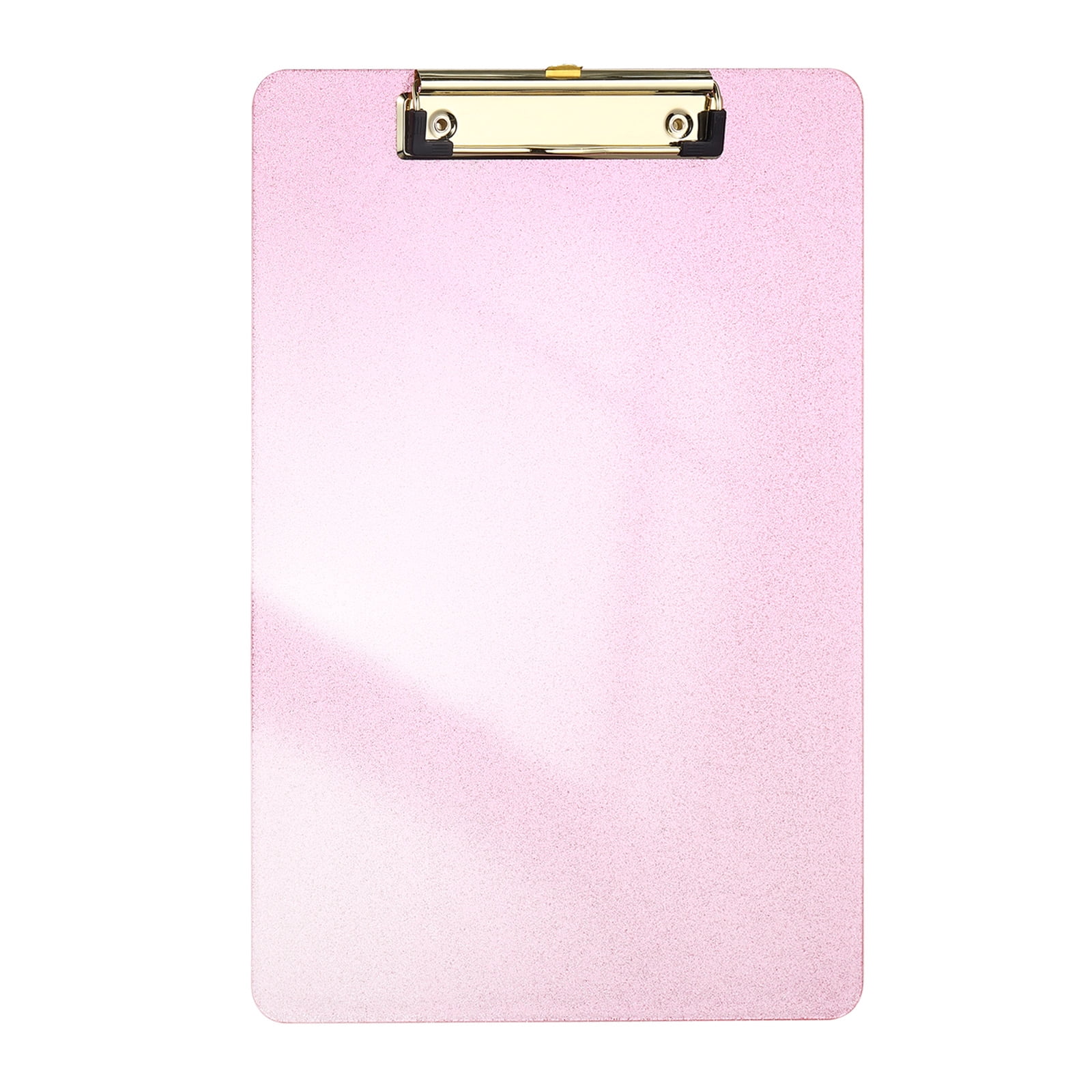 Uxcell Plastic Clip Boards, A4 Size Glitter Pink Stylish Clip Boards Glitter Design Cute Clipboards Office Supplies for Restaurant Shop Store Note Memo Card Sign Holder