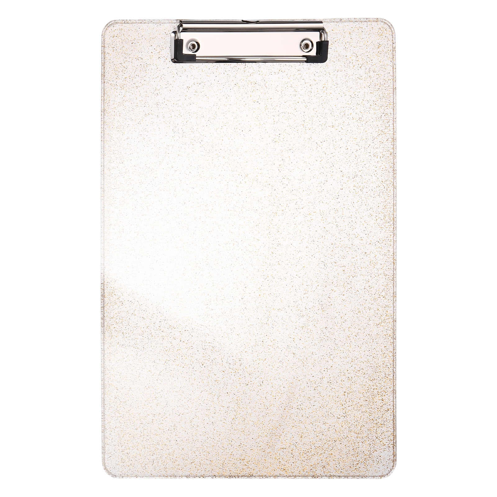 Uxcell Plastic Clip Boards, A4 Size Gold Tone Stylish Clip Boards Glitter Design Cute Clipboards Office Supplies for Restaurant Shop Store Note Memo Card Sign Holder