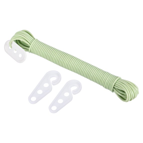 Uxcell Plastic Coated Clothesline, 3/32Inch x 33FT Steel Core Clothes Lines Wire Green