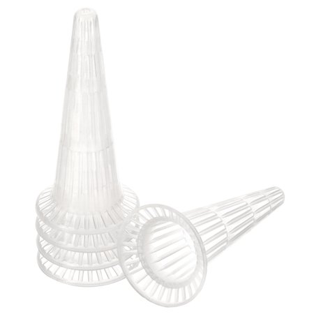 Uxcell Plastic Cone-Shape Flowerpot Hole Mesh Pad Grid Screen, Clear 5 Pack