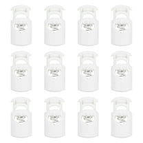 Uxcell Plastic Cord Lock, Single Hole Spring Toggle Stopper Adjustable Cord Stops Fastener End for Paracord White