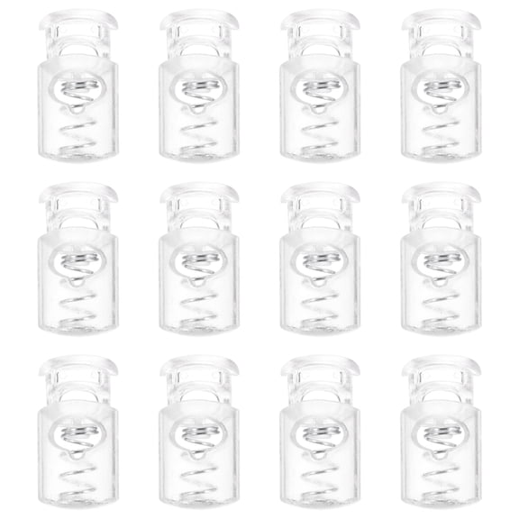 Uxcell Plastic Cord Lock, Single Hole Spring Toggle Stopper Cord Stops Fastener End Clear