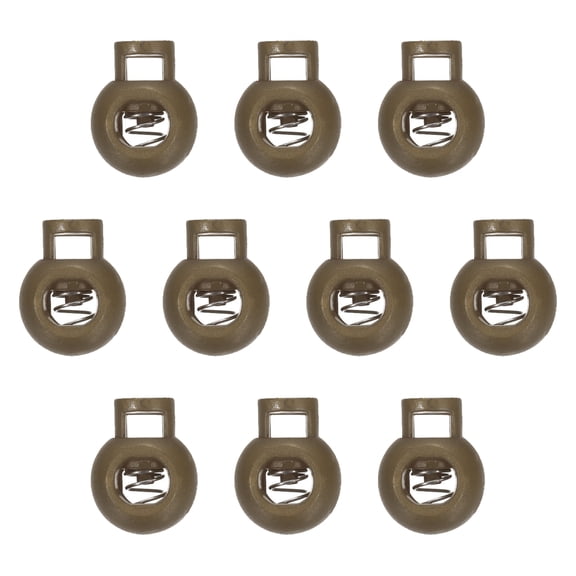 Uxcell Plastic Cord Lock, Single Hole Toggle Stopper Round Ball Shaped Adjustable Cord Stop Fastener Light Olive Green