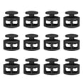 thumbnail image 1 of Uxcell Plastic Cord Locks, Double Hole Spring Cord Toggle Stopper Slider Stops Fastener End Black, 1 of 6