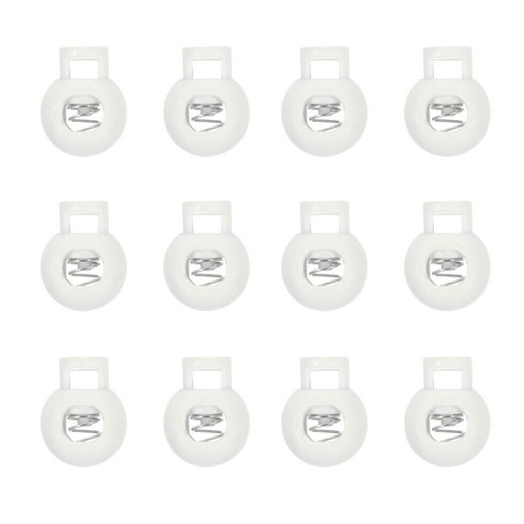 Uxcell Plastic Cord Locks, Single Hole Toggle Stopper Round Ball Shaped Adjustable Cord Stop Fastener White