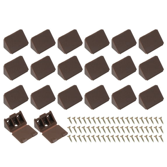Uxcell Plastic Corner Braces L-Shape Bracket Right Angle Board Holder Brown 0.91x0.91x1.69"