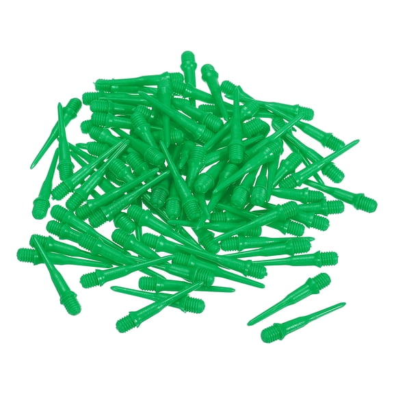 Uxcell Plastic Dart Tips, 100 Pack 2BA Thread Soft Dart Tips Dart Accessories, Green