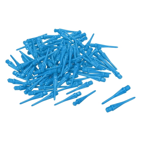 Uxcell Plastic Dart Tips, 100 Pack 2BA Thread Soft Dart Tips Plastic Tip, Blue