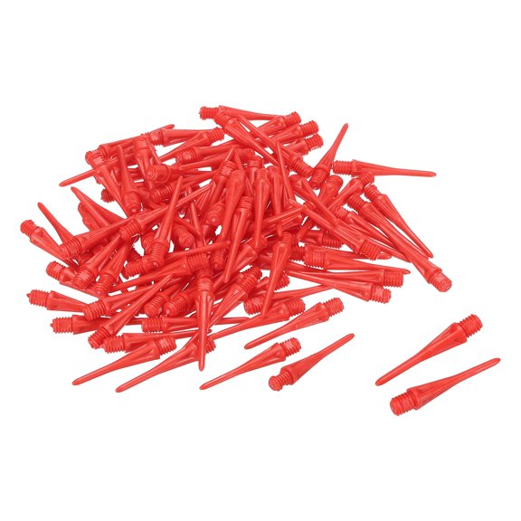 Uxcell Plastic Dart Tips, 50 Pack 2BA Thread Soft Dart Tips Plastic Tip, Red