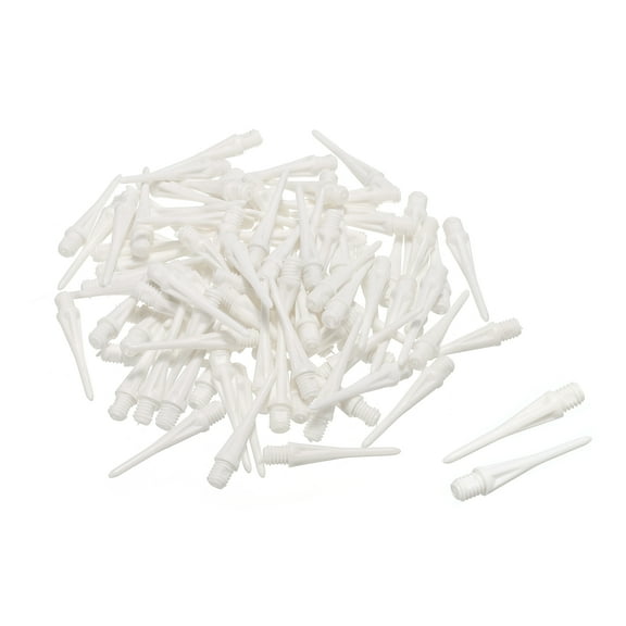 Uxcell Plastic Dart Tips, 50 Pack 2BA Thread Soft Dart Tips Plastic Tip, White