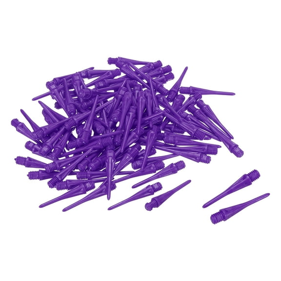 Uxcell Plastic Dart Tips, 60 Pack 2BA Thread Soft Dart Tips Plastic Tip, Purple