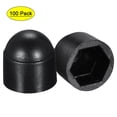 thumbnail image 1 of Uxcell Plastic Dome Nut Protection Cap Covers, M6 Nut Cover Black 100 Pack, 1 of 5