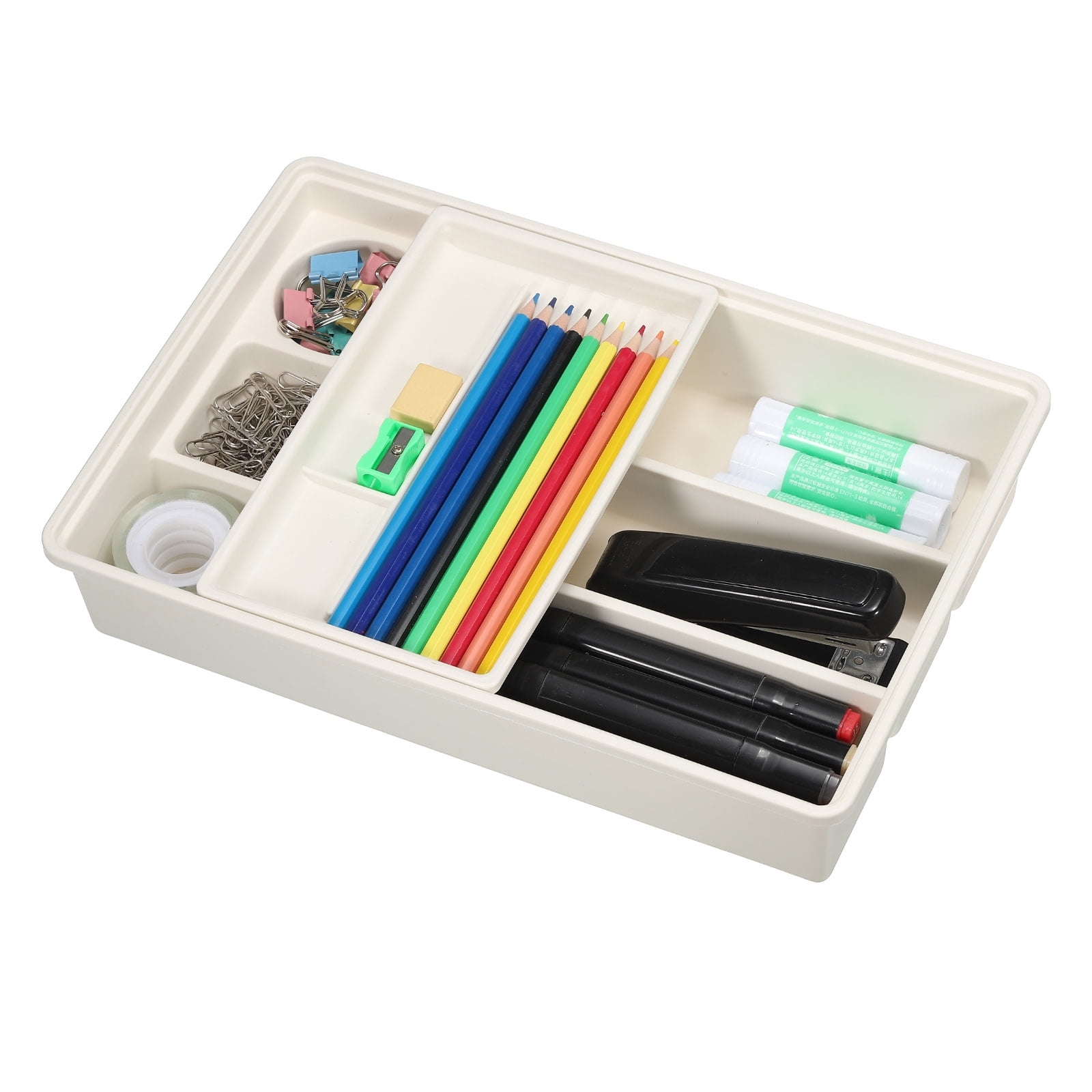 Uxcell Plastic Drawer Organizer Set, Desk Drawer Divider Organizers and