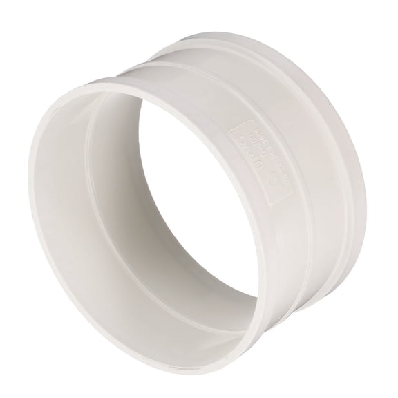 Uxcell Plastic Duct Coupler (8" / 200mm ID, White) - Straight Inline Plastic Round Pipe Connector Coupling Adapter Fitting, Fits Air Ventilation Exhaust Drain Waste Vent DWV Systems