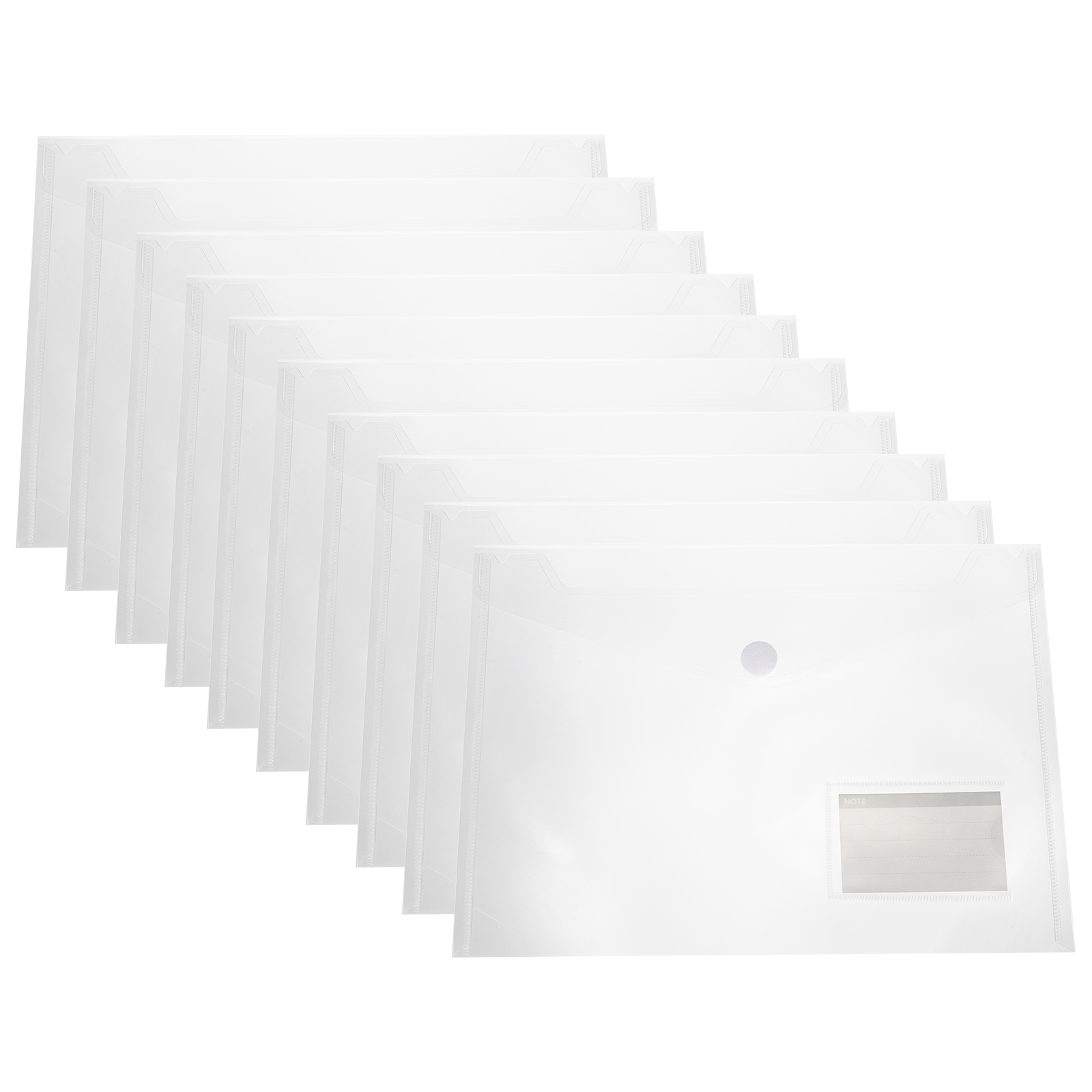 Uxcell Plastic Envelopes Folder, 25Pcs A4 Letter Size with Label Pocket File Bag Clear